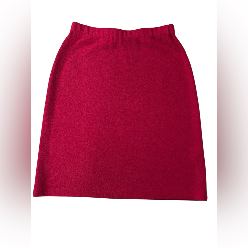 ST JOHN Collection Pink Tweed Knit Pencil Skirt Size 4 Old Money Quiet luxury